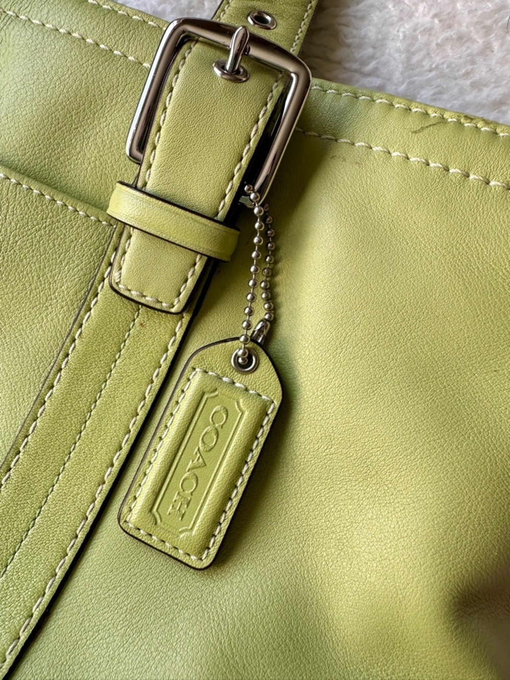 Coach Y2K  Lime Hampton Tote, F11201 - Picture 13 of 16